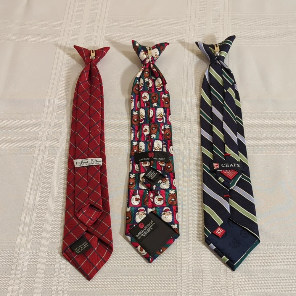 Lot of 3 boys clip-on ties